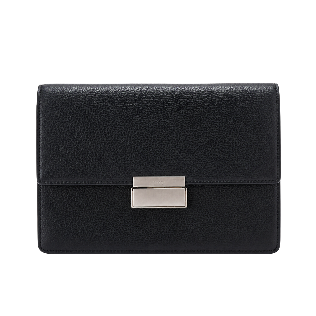 Authentic Gucci Leather Clutch Black 1