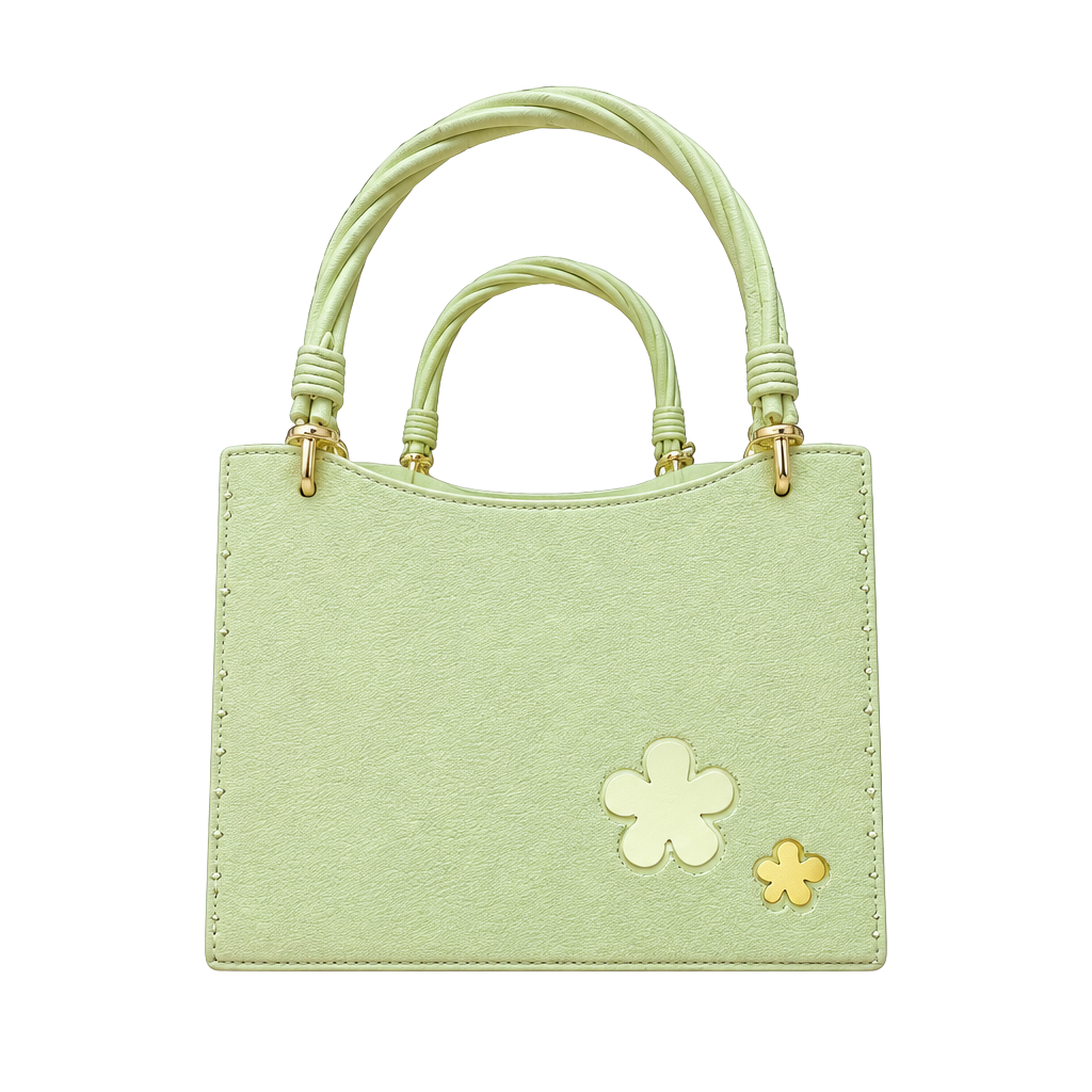 Unbranded Yellow Wooden Handbag Flower Cutout Purse 1