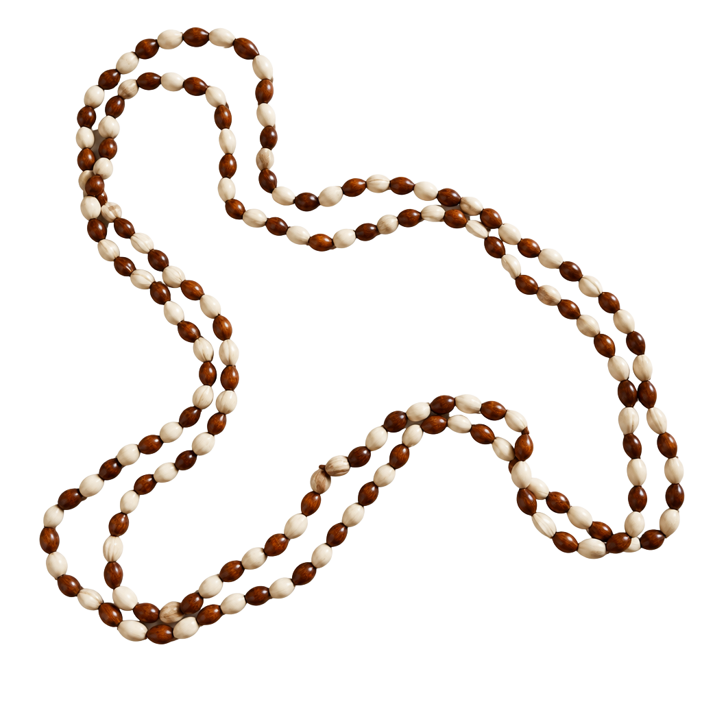 Vintage Job's Tears Seed And Nut Beaded Necklace 1