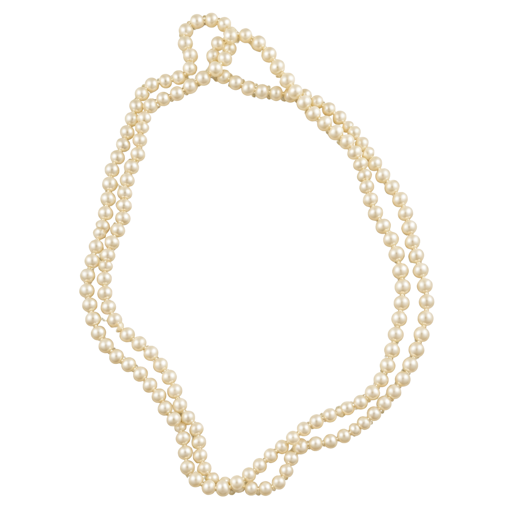 Vintage Long Faux Pearl Necklace Opera Length 1