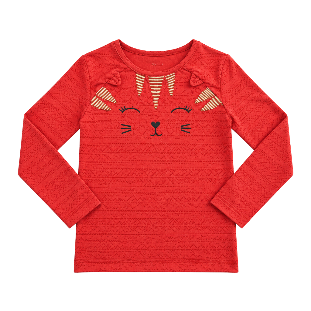 Simple Joys by Carter's Cat Shirt Size 5T Red Long Sleeve Unicorn 1