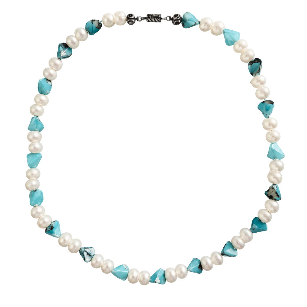 Unbranded Beaded Necklace Blue And White Pearl Style 1