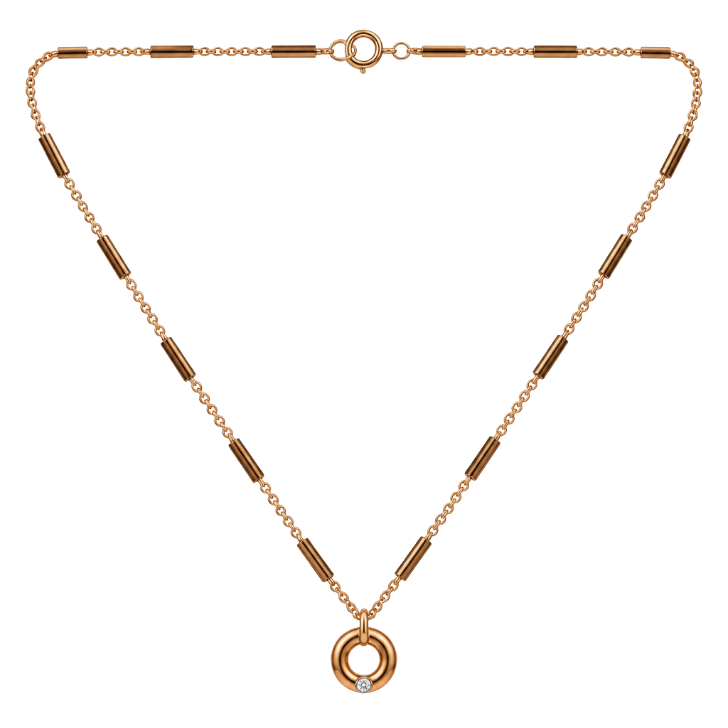Unbranded Rose Gold Tone Rhinestone Ring Pendant Necklace 1