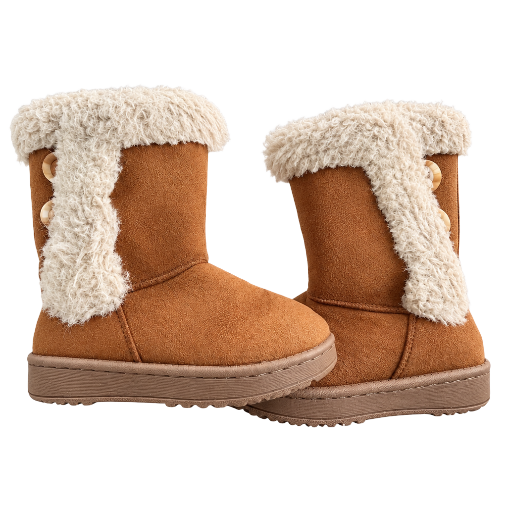 Faux Fur Winter Boot Size 13 Kids Tan Brown 1