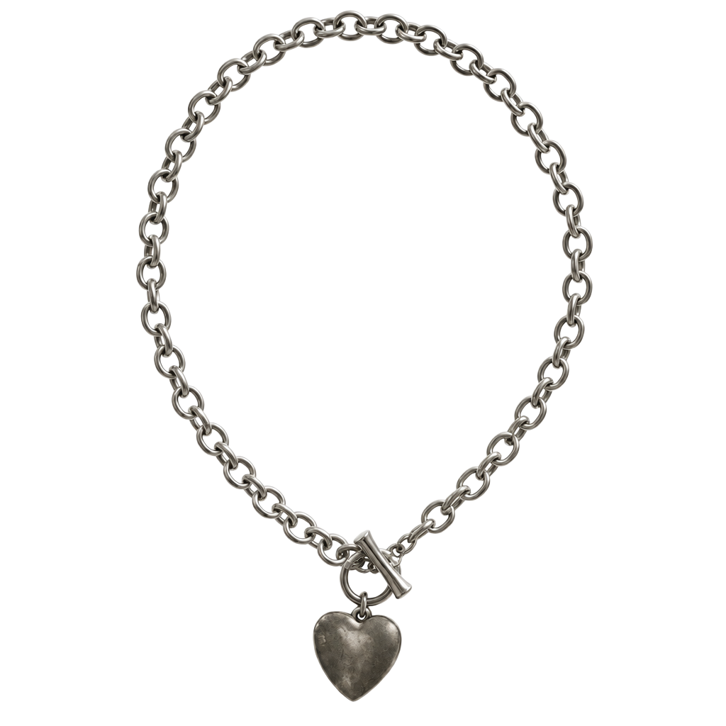 Heart Pendant Toggle Chain Choker 1