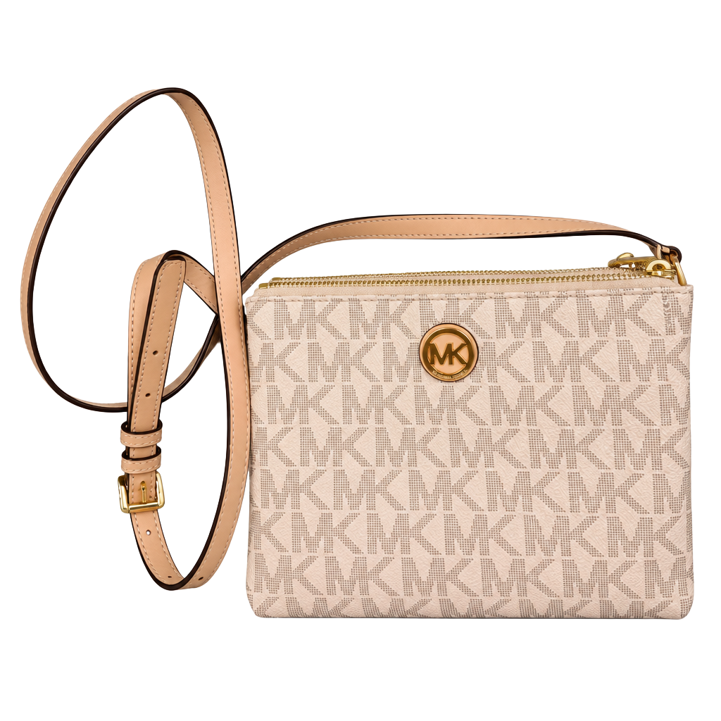 Michael Kors Jet Set Vanilla PVC Crossbody Bag 1
