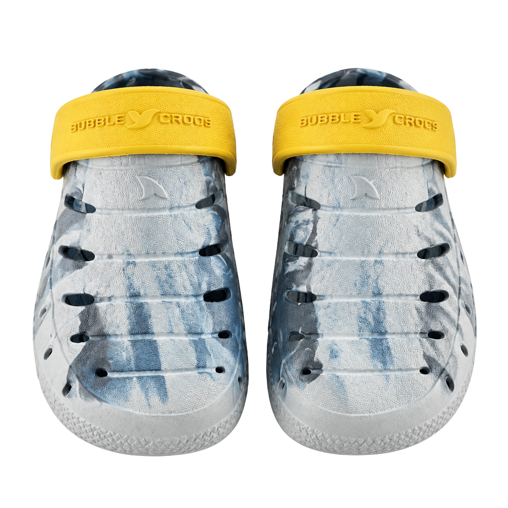 Rugged Shark Clogs Blue White Yellow 1