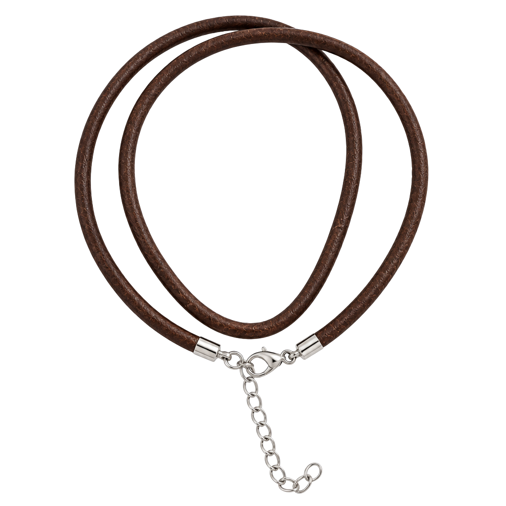 Premier Designs Brown Leather Cord Necklace Silver 1