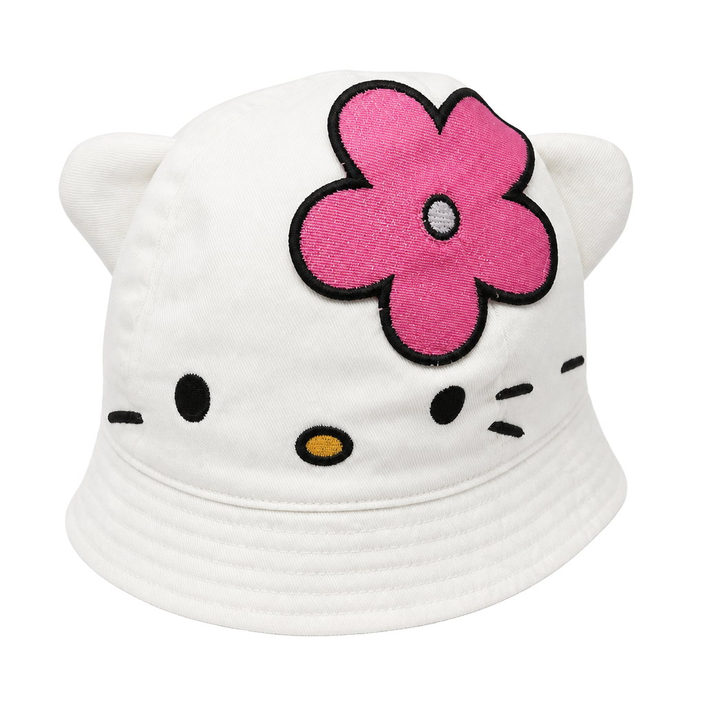 H&M Sanrio Hello Kitty White Bucket Hat with Ears and Flower 1