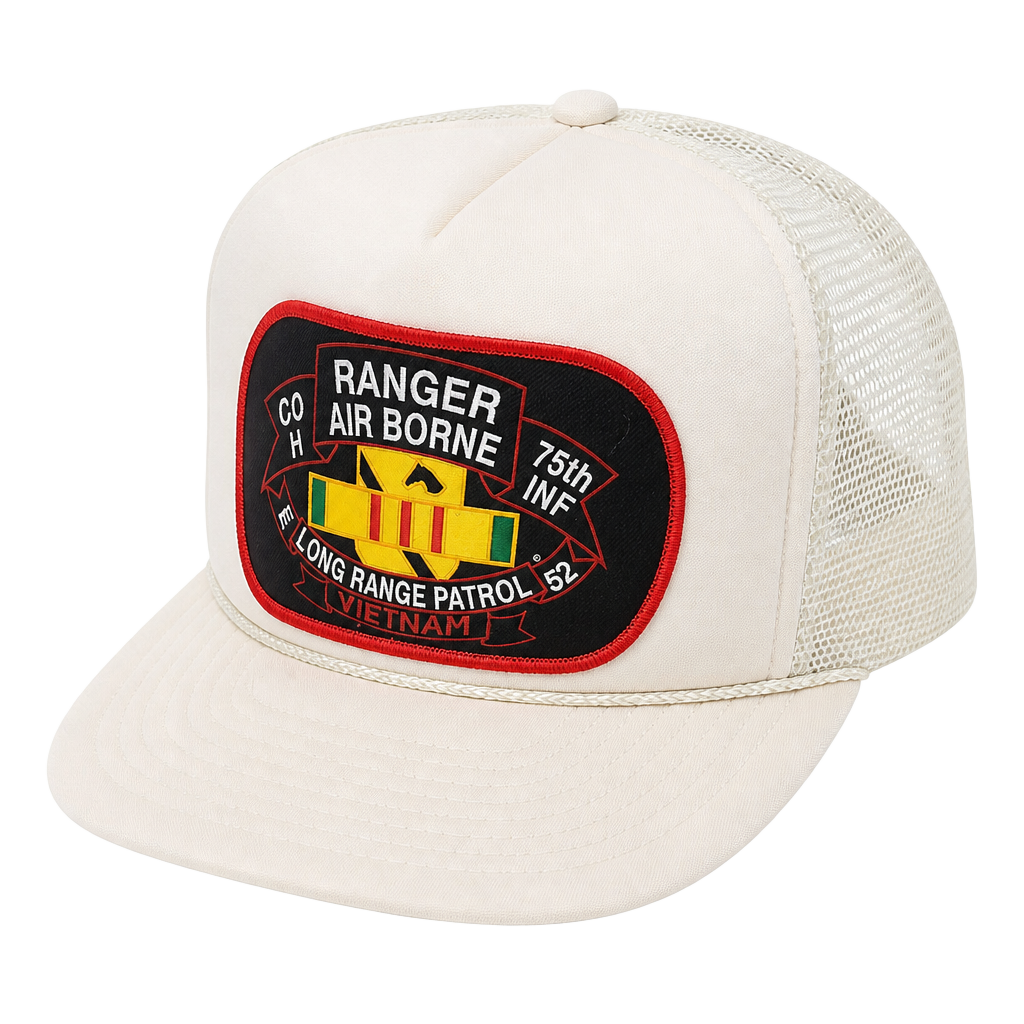 Vintage H 75th Infantry Ranger Air Borne Long Range Patrol Vietnam Snapback Hat 1