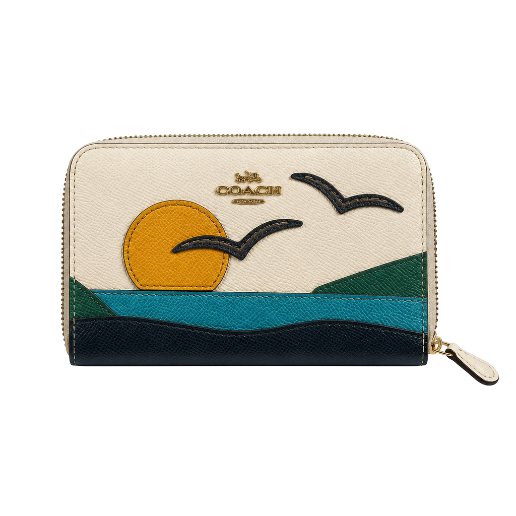 Coach Medium ID Zip Wallet Night Desert Postcard 1