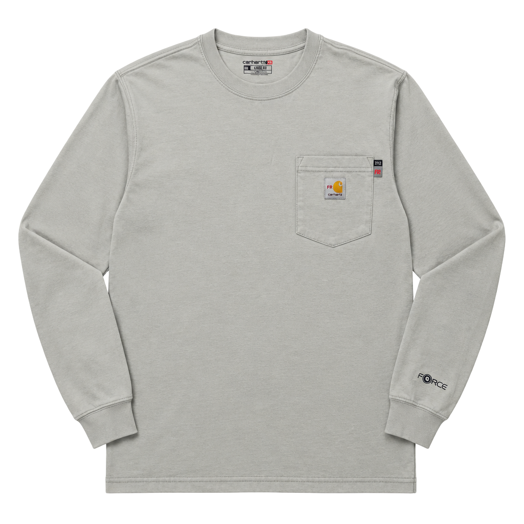 Carhartt FR Force Long Sleeve Pocket T-Shirt Size M Grey Loose Fit 1