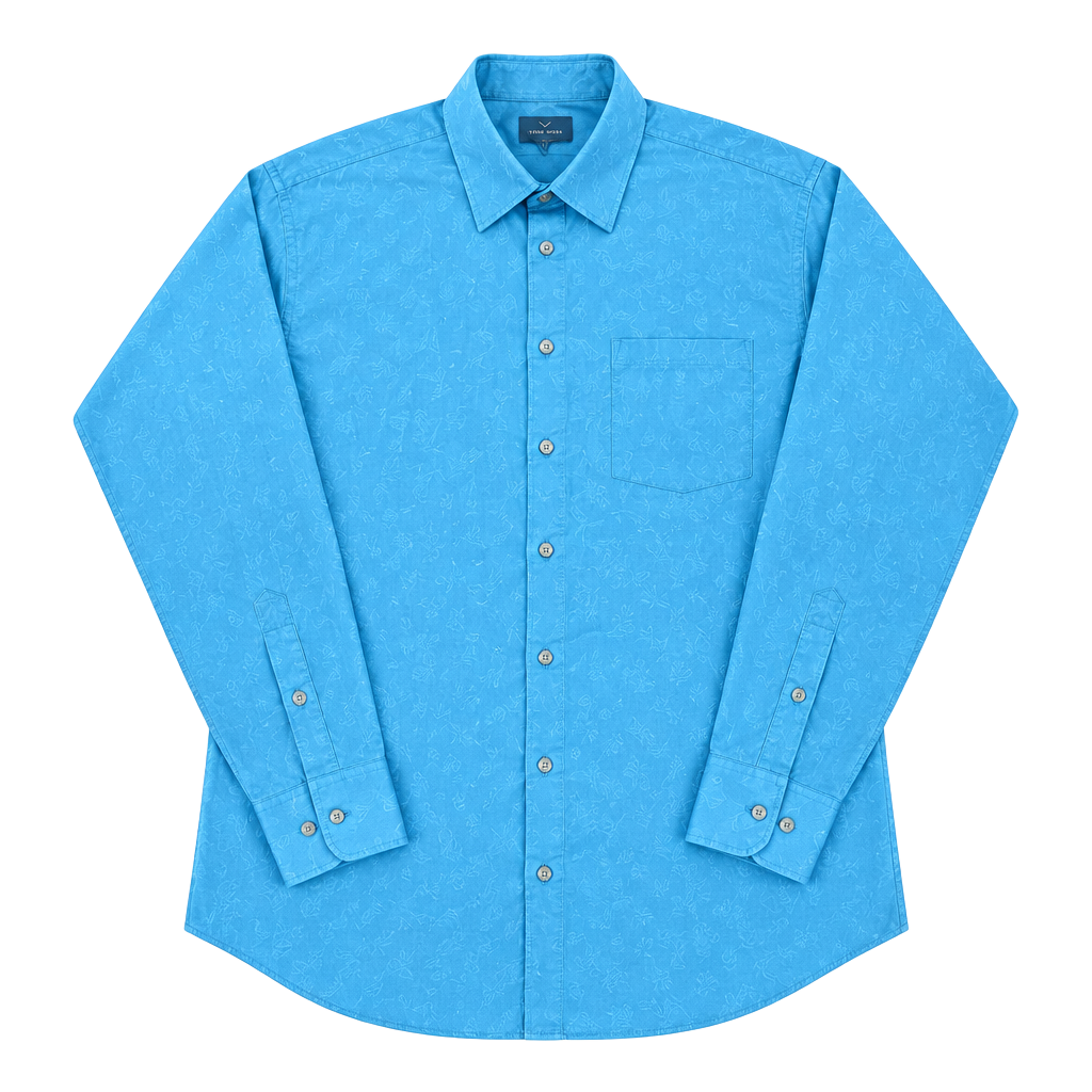 Van Heusen Fitted Wrinkle Free Dress Shirt Blue Size 18 36/37 1