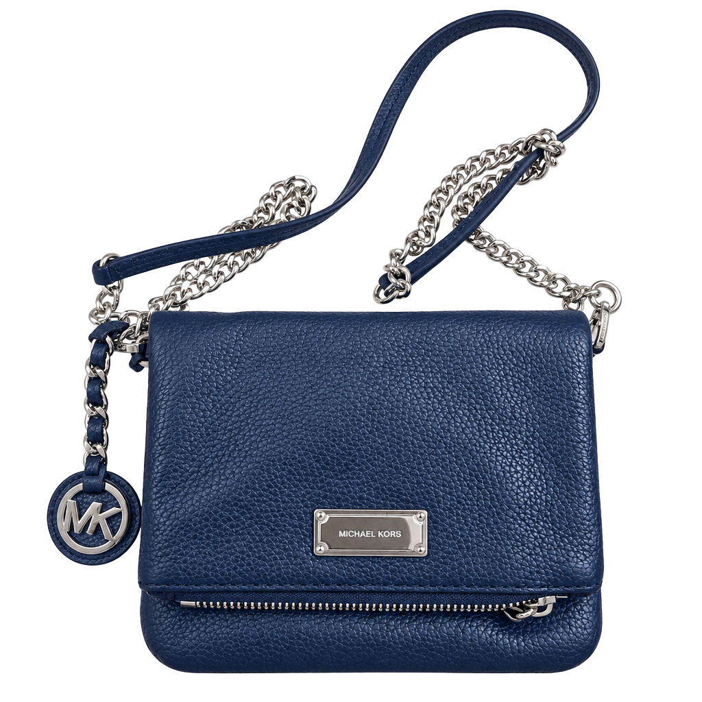 Michael Kors Corinne Navy Leather Messenger Crossbody Bag 1