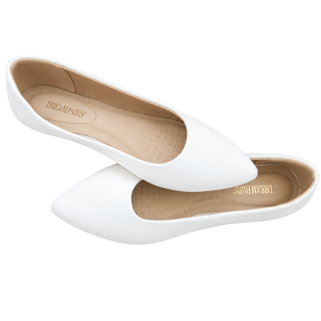 Dream Pairs Flats Size 11 White Pointed Toe Slip-On Shoes 1