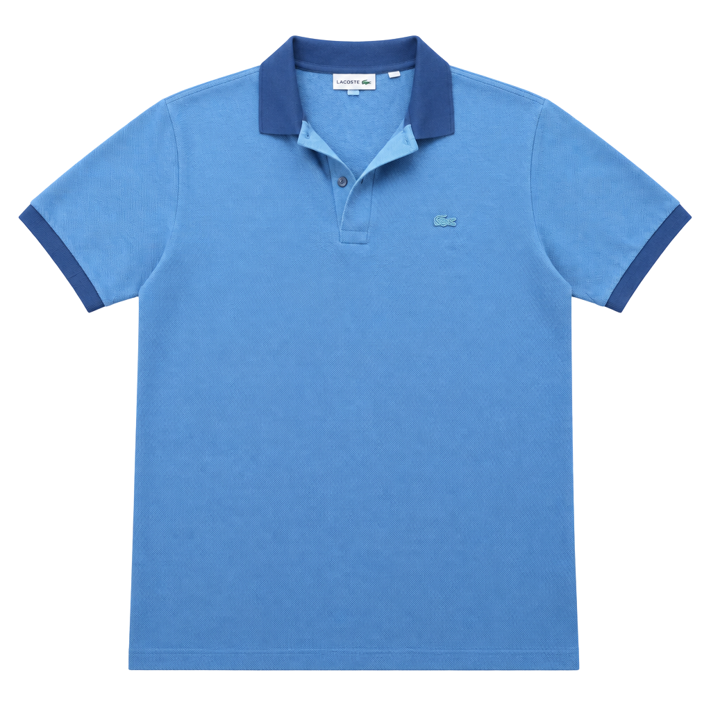 Lacoste Ombre Polo Shirt US M Blue Cotton Classic Fit 1