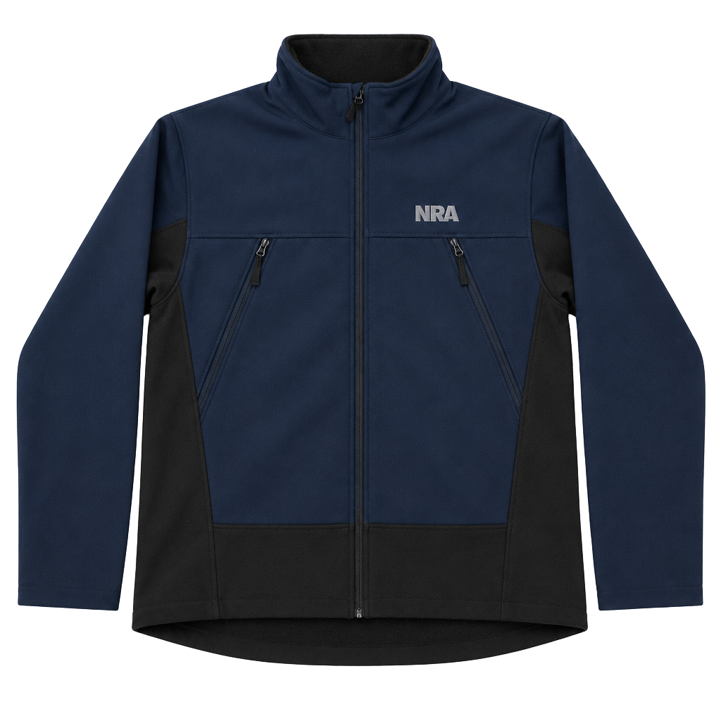 NRA Jacket Men's LARGE Blue Full Zip Shield Lined LIGHT Weight Pockets 1