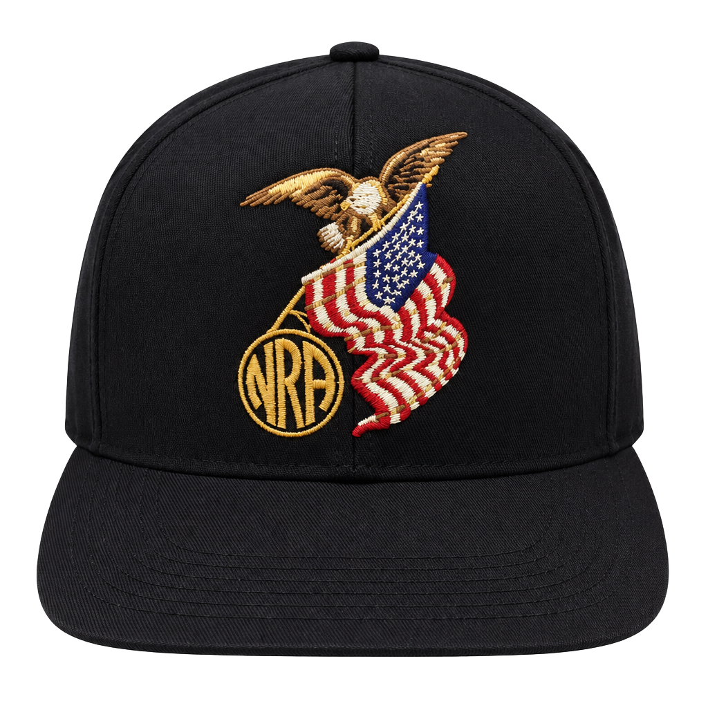 VTG NRA Millennium Benefactor Member Hat Snapback Black Eagle Flag USA Excellent 1
