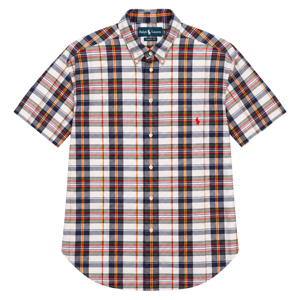 Ralph Lauren Classic Fit Plaid Short Sleeve Button-Down Shirt XLT Tall 1