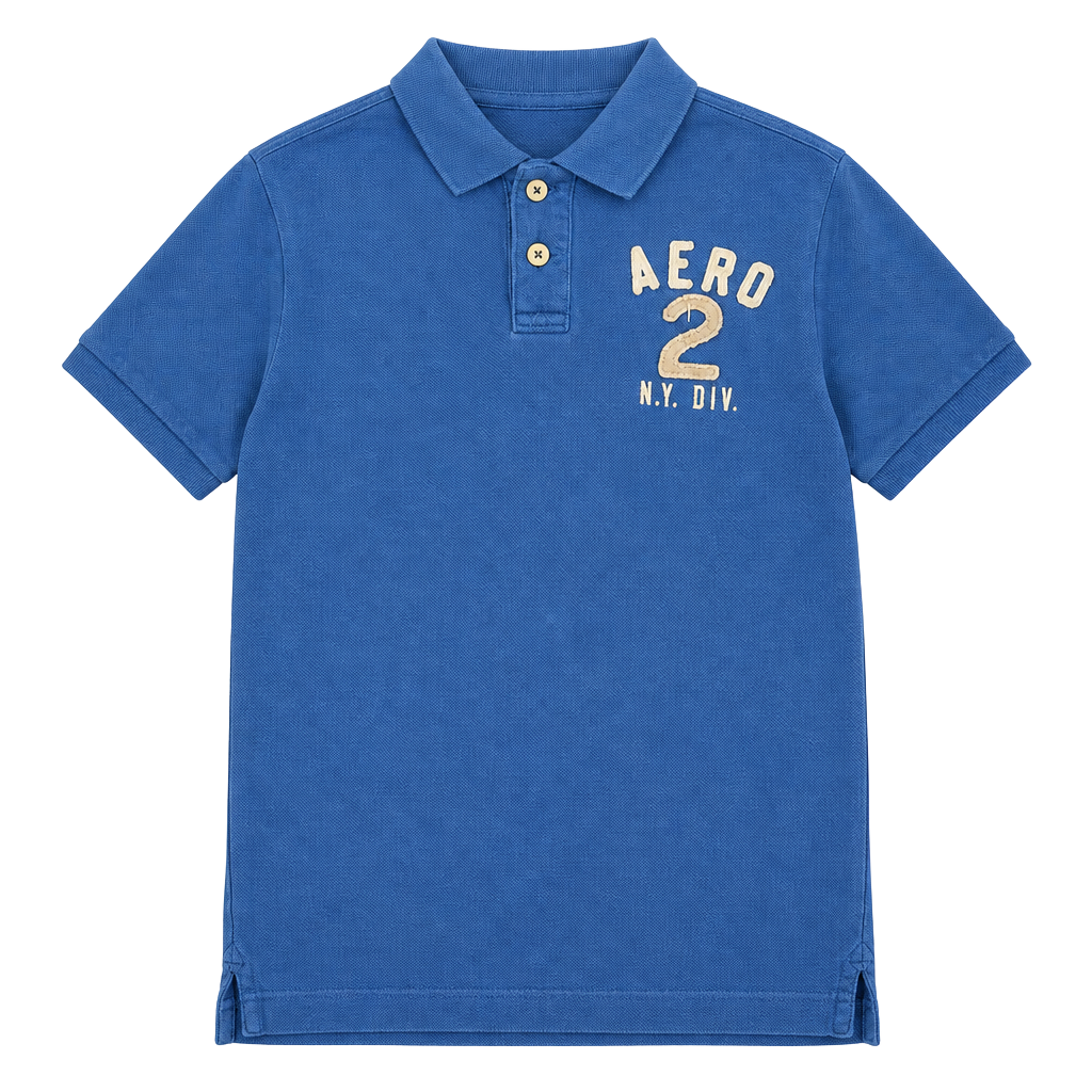 Aeropostale Polo Shirt XL Blue Cotton Applique Logo 1