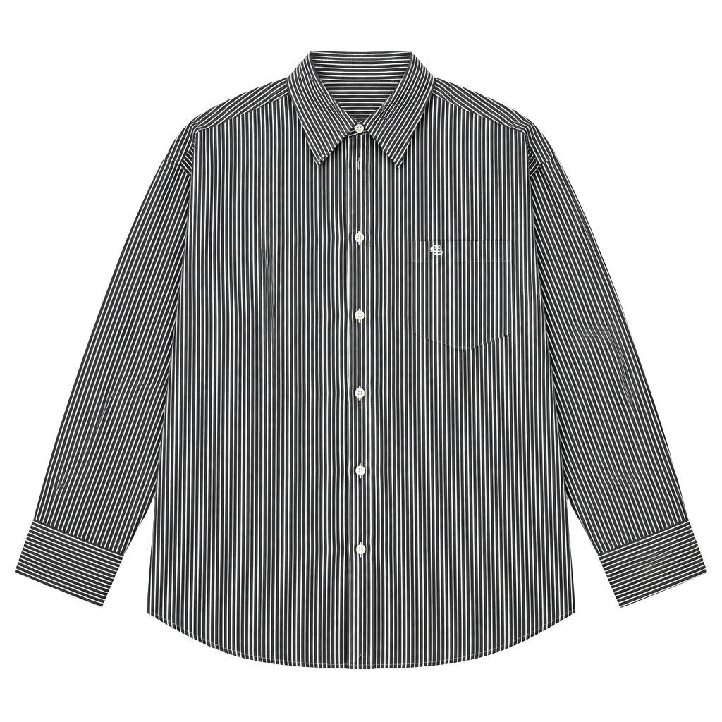 Lauren Ralph Lauren Button-Down Shirt Size 3X Black White Striped Cotton 1