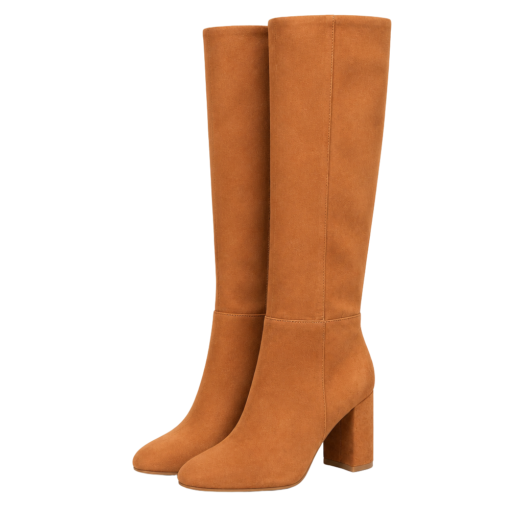 Steve Madden Ninny Camel Nubuck Leather Knee High Heeled Boots Size 9M 1