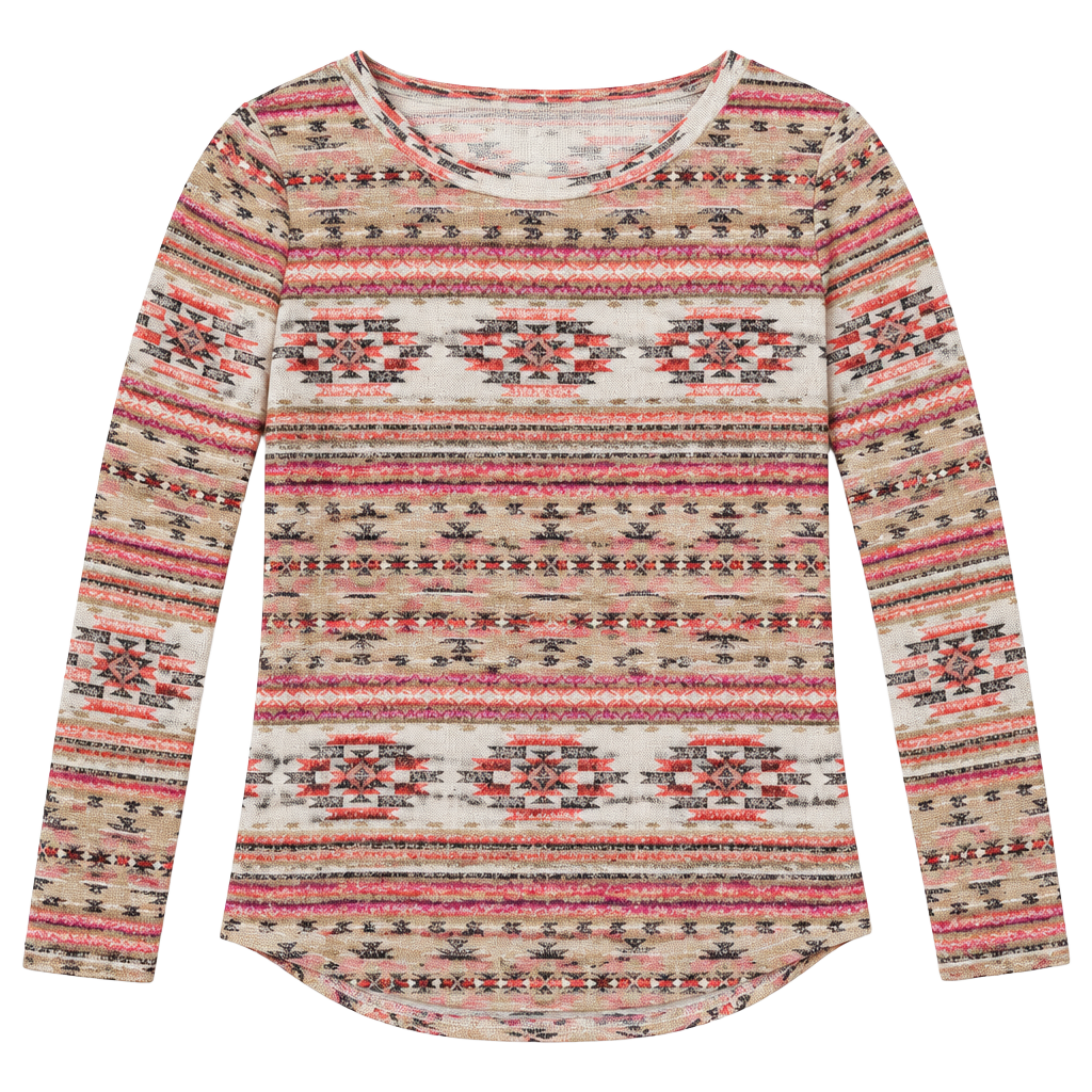 Cotton Emporium Aztec Print Tunic Sweater Medium 1