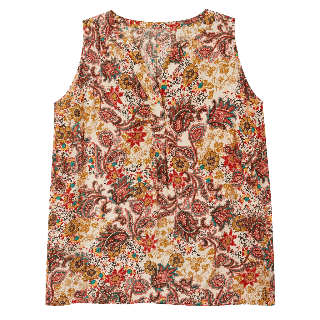 Max Studio Paisley Sleeveless V-Neck Top 1
