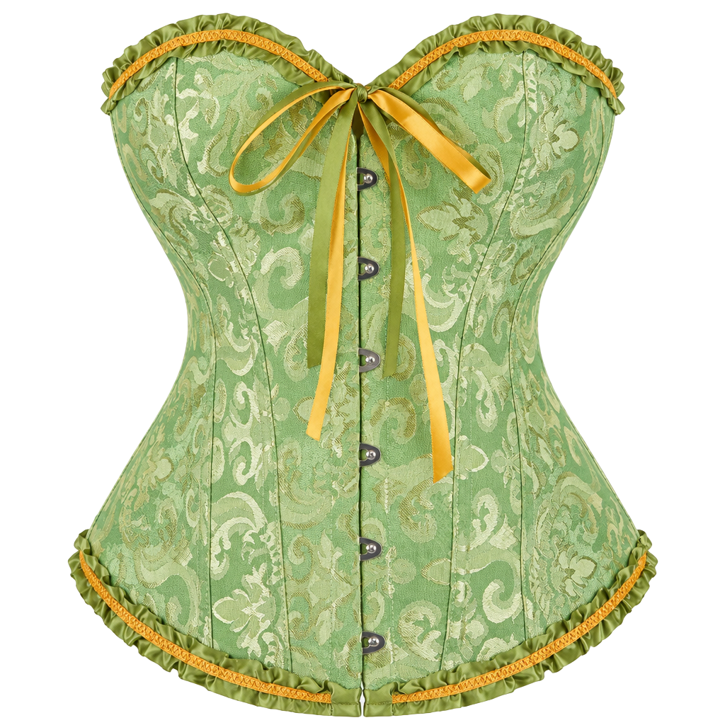 GMDNS Women'S Waist Cinchers Jacquard Floral Overbust Corset Front Busk/Zipper Waist Bustier 1