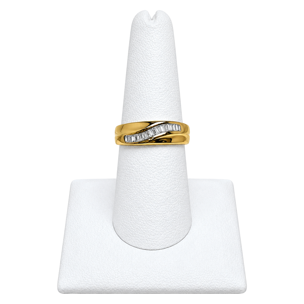 14K Yellow Gold Diamond Channel Set Baguette Ring 1