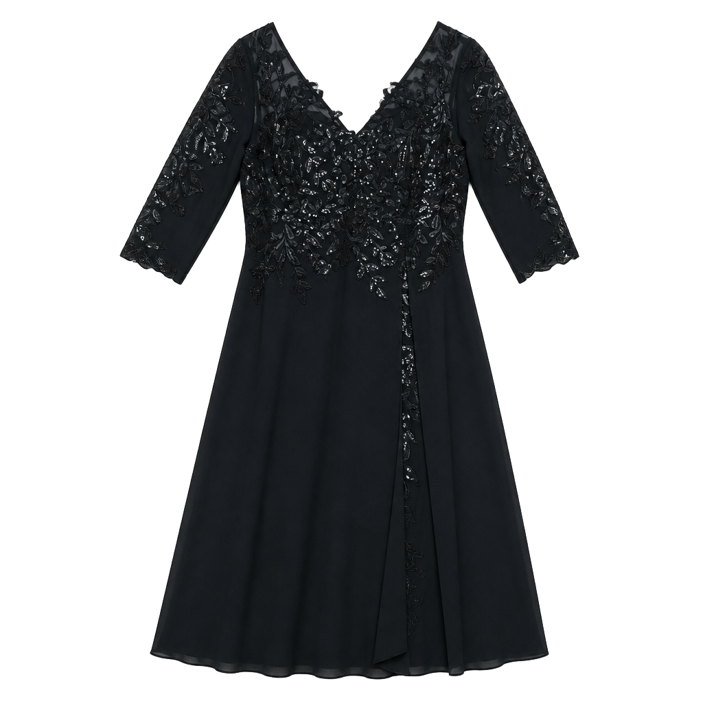 No brand Evening Dress Size 12 Navy Blue Lace Sequin Chiffon 1