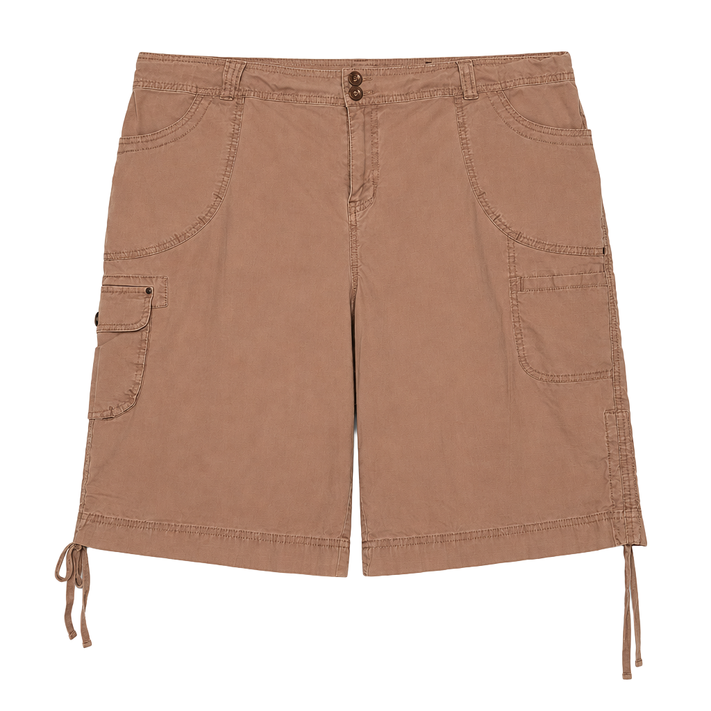 Lane Bryant Cargo Shorts Size 18 Tan Cotton Spandex 1