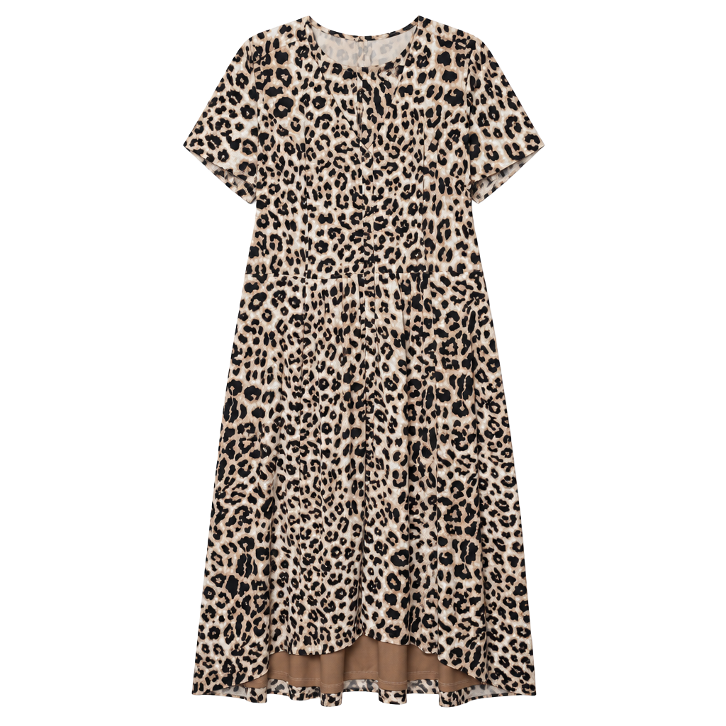 Lane Bryant Plus Size Brown Leopard Print Bow Tie Front Dress 1