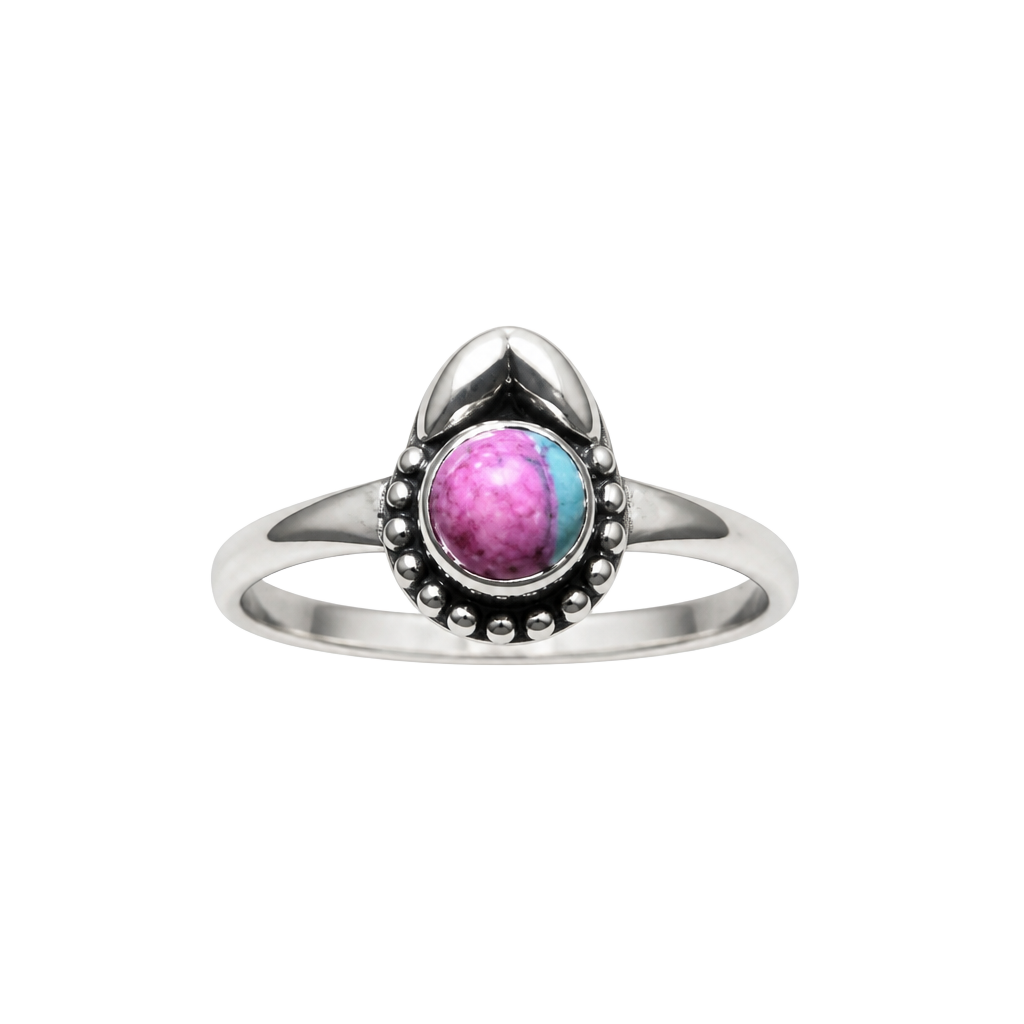 Kingman Cotton Candy Turquoise Sterling Silver Artisan Ring 1
