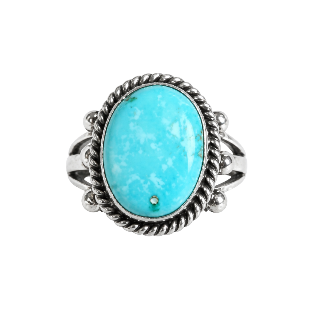 Navajo Handmade Sonoran Gold Turquoise Sterling Silver Ring 1