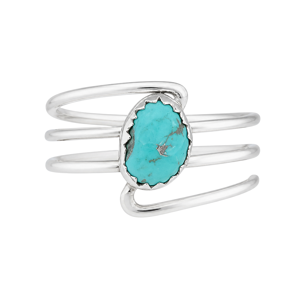 Native American Navajo Sterling Silver Turquoise Ring Size 5 1
