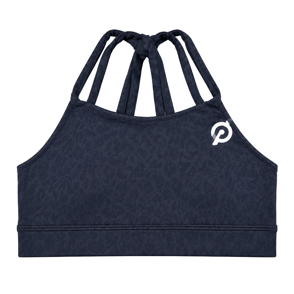 Peloton Strappy Sports Bra Size S Blue Leopard 1