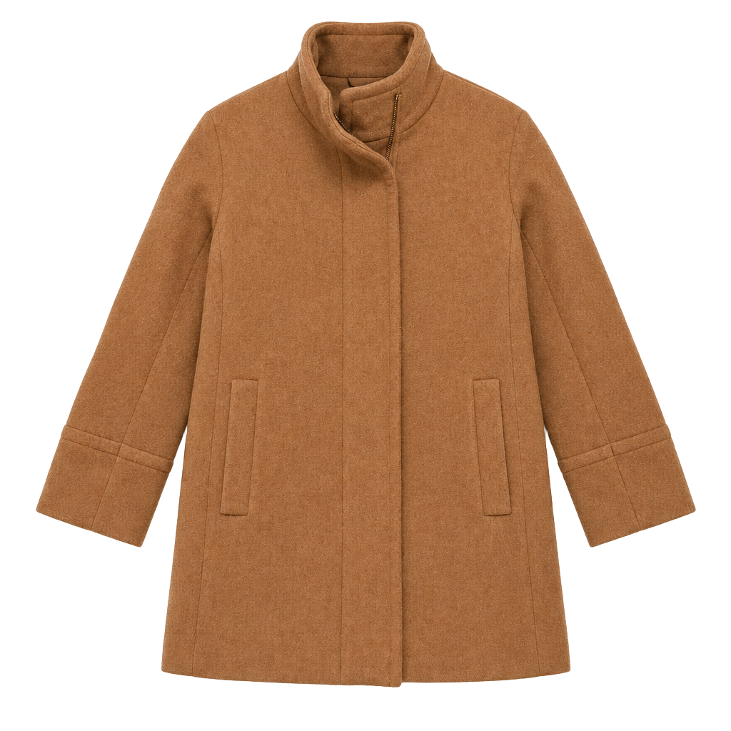 J.Crew Lodge Coat Size 00 Italian Stadium-Cloth Wool Heather Acorn Zip 1