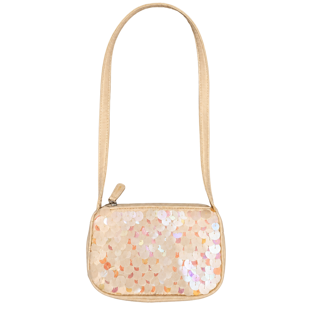 Liz Claiborne Sequin Shoulder Bag Cream Mini Handbag Y2K Purse 1