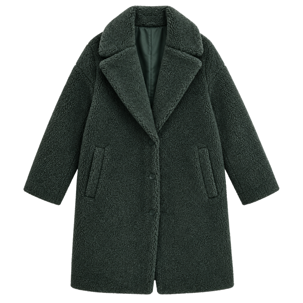 Madewell (Re)sourced Sherpa Teddy Coat Size M Green 1