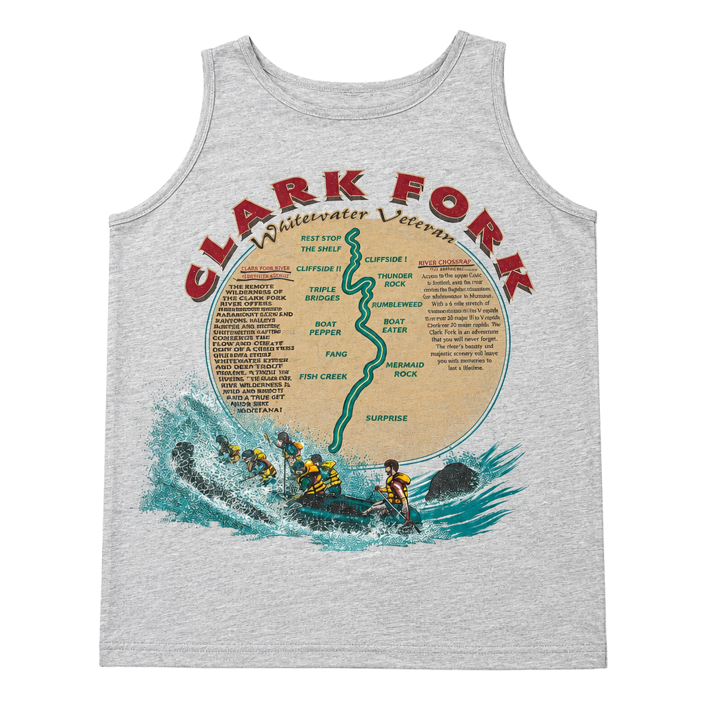 Vtg 90s Signal Sport Clark Fork River Whitewater Tank Top Large Single Stitch 1