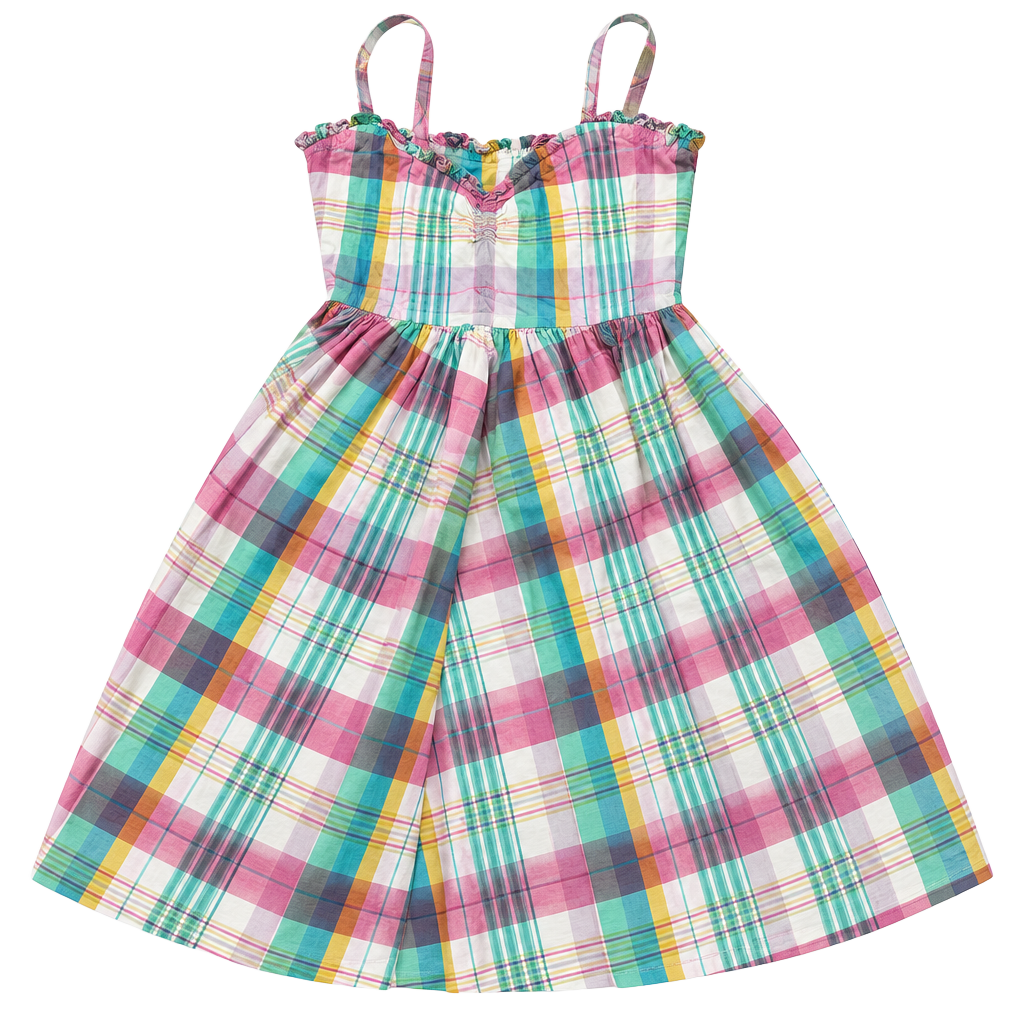 Polo Ralph Lauren Plaid Sundress with Ruffles Size 6 Multi Color 100% Cotton 1