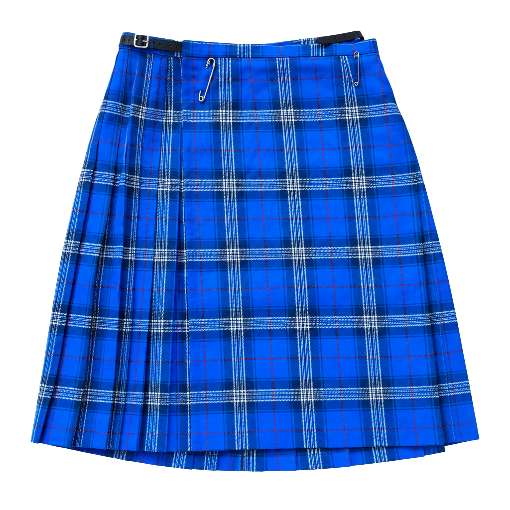 Edinburgh Woollen Mill 70s/80s Vtg Tartan Pleated Wool Kilt Skirt Blue Plaid 20 1