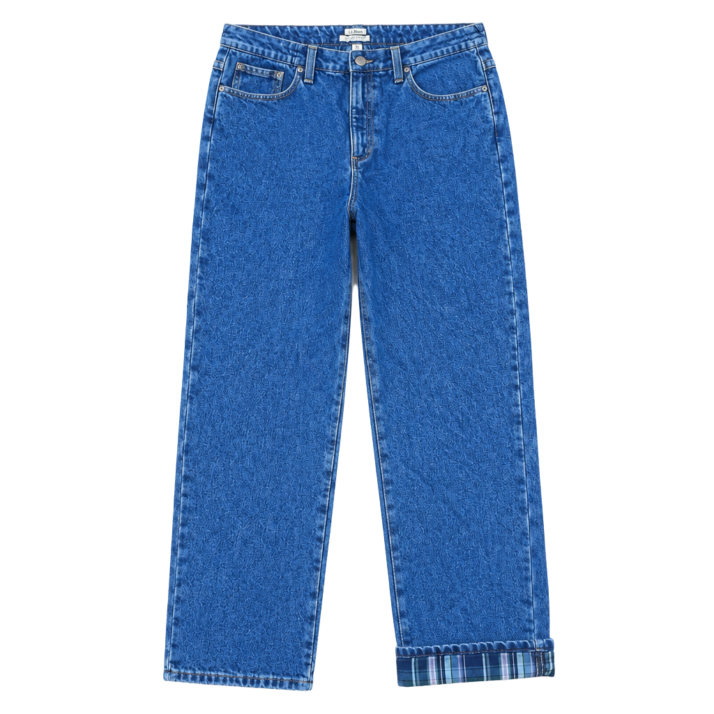 L.L.Bean Original Fit Relaxed Flannel Lined Jeans Size 14 Regular Cotton Lined 1