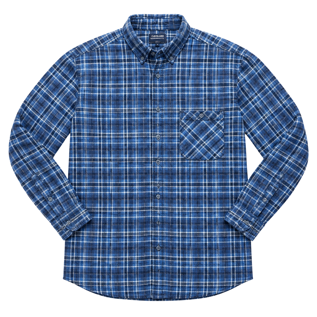 Highland Outfitters Flannel Shirt Size L Blue Plaid Cotton Gorpcore 1