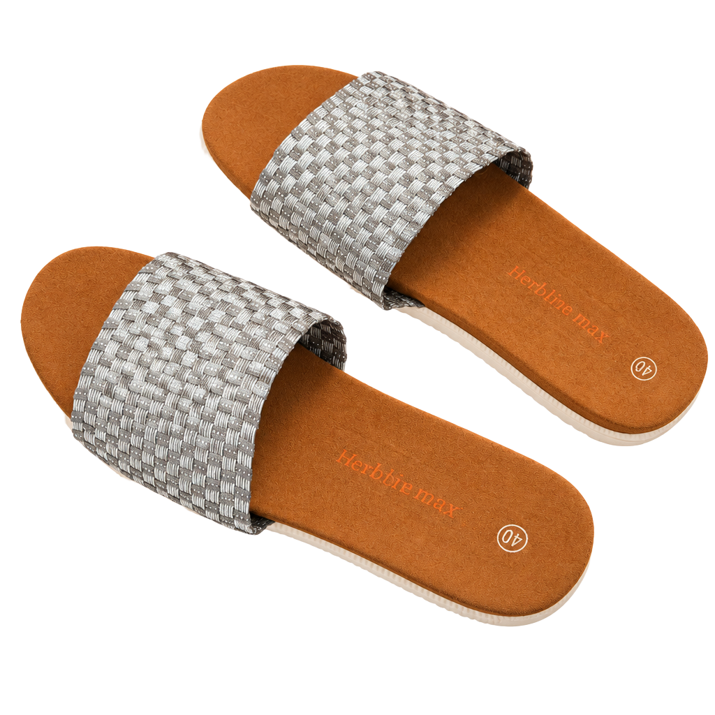 NEW! Bernie Mev Women’s Capri Memory Foam Slip On Sandals Silver Gray EU 40 US 9 1