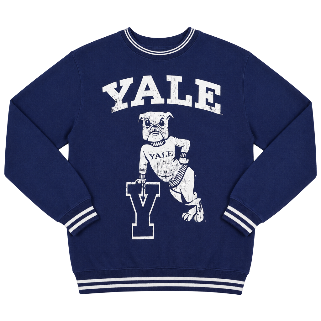 Yale University Sweatshirt Size L Blue Bulldog Graphic Crewneck 1