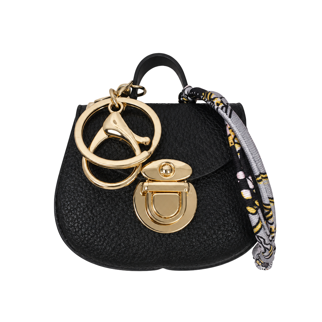 Mini Saddle Shaped Pouch Versatile Small Bag For Keychains Earphones Black 1