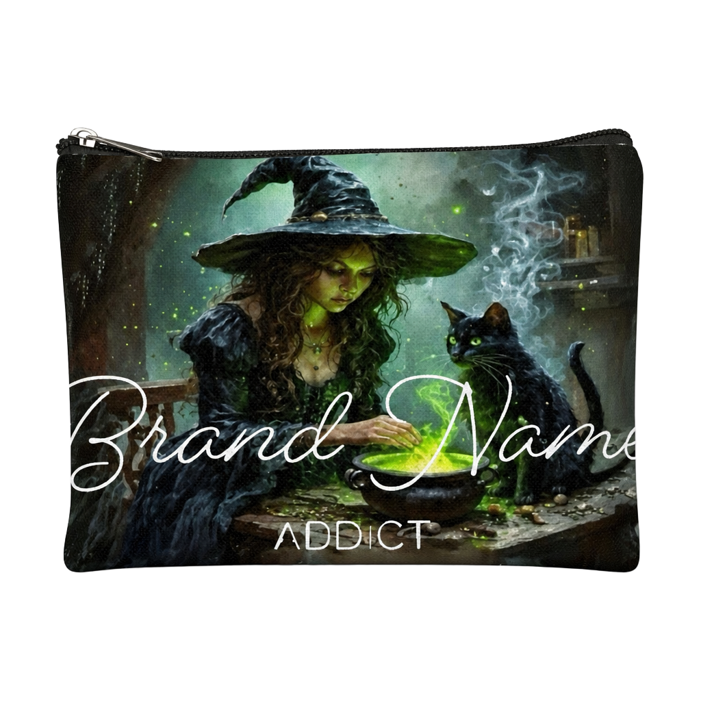 Witch Black Cat Potion Essential Travel Cosmetic Bag 1
