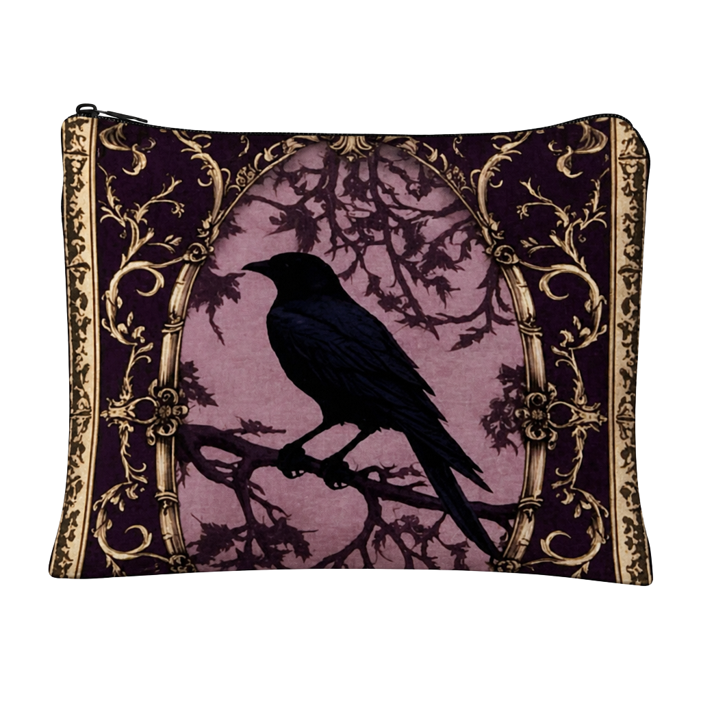 Raven Black Bird Essential Travel Cosmetic Bag 1